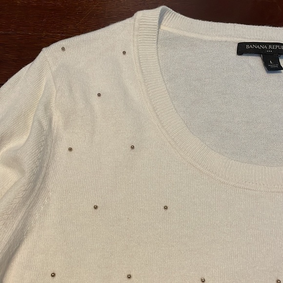 Women's Banana Republic Beaded Long Sleeve Sweater Large - Picture 5 of 8